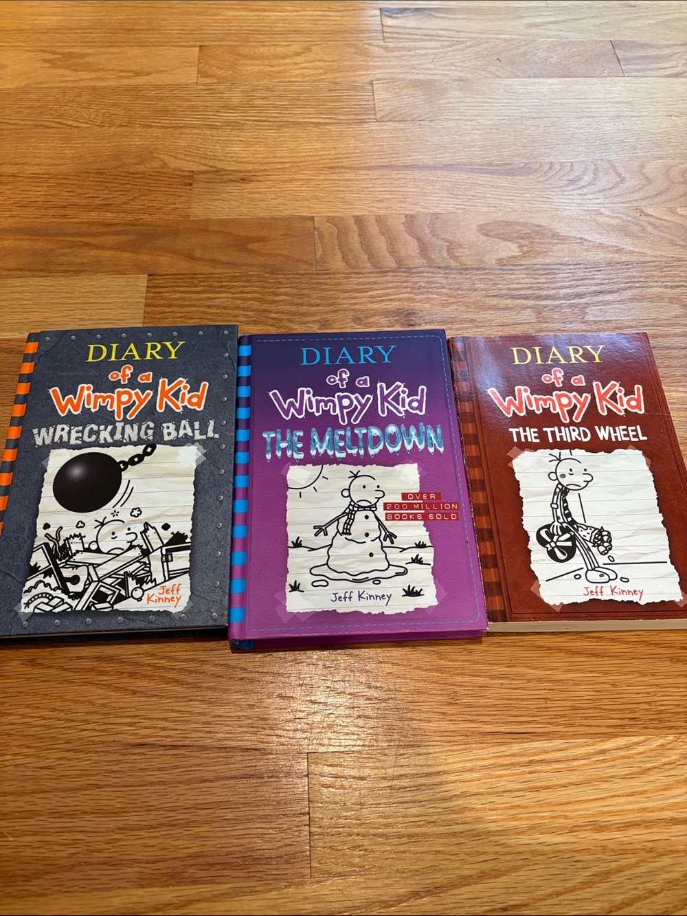 Diary of a Wimpy Kid Book Lot Set of 3 Books Hardcover Paperback Jeff Kinney